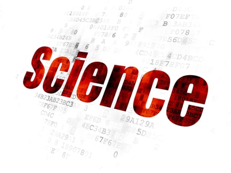 Science concept: Pixelated red text Science on Digital background