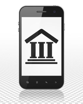 Law concept: Smartphone with black Courthouse icon on display