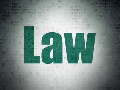 Law concept: Painted green word Law on Digital Paper background