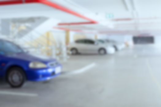 Abstract blur background of car parking, shallow depth of focus