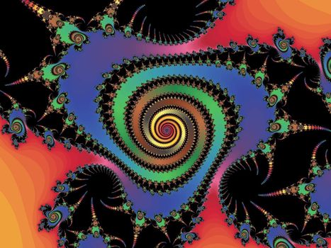 Digital computer graphic - rendering. Abstraction fractal background in a bright colors for design.