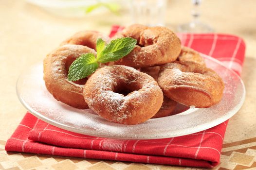 Plate of fresh homemade donuts