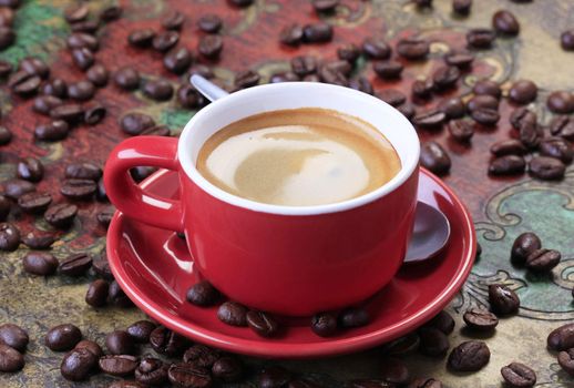 Cup of coffee with smooth brown foam