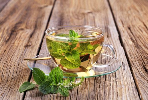 Mint tea made of fresh mint leaves