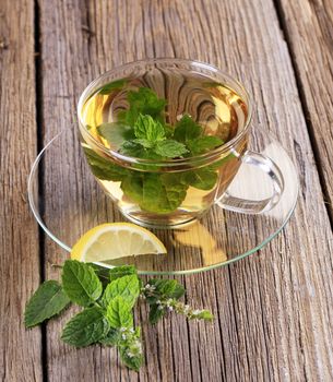 Mint tea made of fresh mint leaves