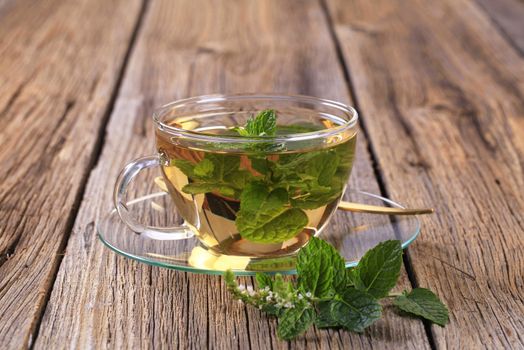 Mint tea made of fresh mint leaves