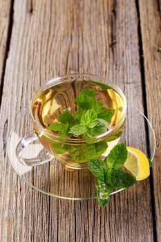 Mint tea made of fresh mint leaves