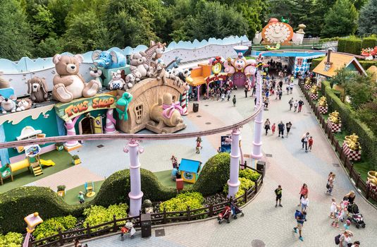 CASTELNUOVO DEL GARDA, Italy - September 08: Gardaland Theme Park in Castelnuovo Del Garda, Italy on Tuesday, September 8, 2015. Three million people visit the park on a yearly basis.