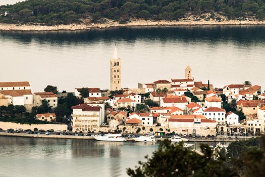 RAB, CROATIA - CIRCA AUGUST 2015: View of the town of Rab, Croatian tourist resort on the homonymous island.