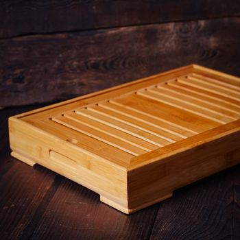 Chinese Traditional Tea Table on Dark Background