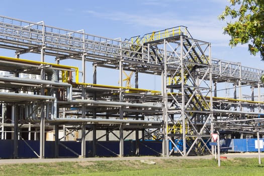 Part of refinery tower for making gasoline
