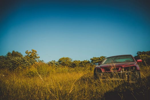 Old car parked at Forest Lawn