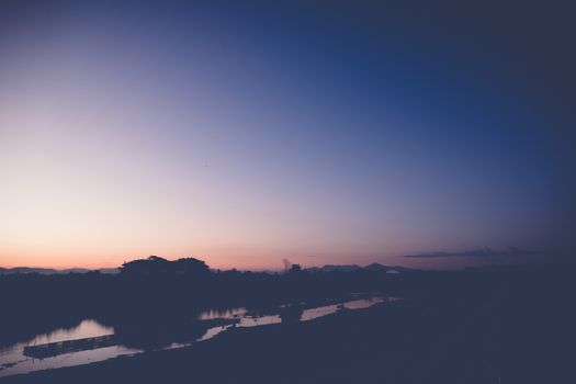 Beautiful sunset at a lake, abstract background, nature background