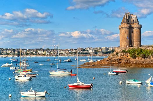 Solidor tower on atlantic coast in  Saint Malo, Brittany, France