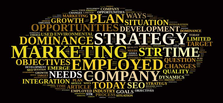 Marketing strategy illustration word cloud concept