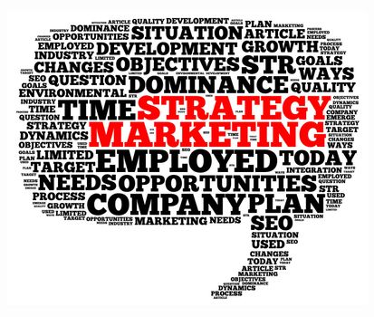 Marketing strategy illustration word cloud concept