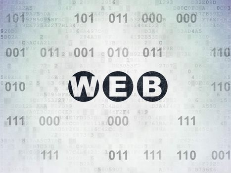 Web design concept: Painted black text Web on Digital Paper background with Binary Code