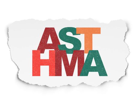 Healthcare concept: Painted multicolor text Asthma on Torn Paper background