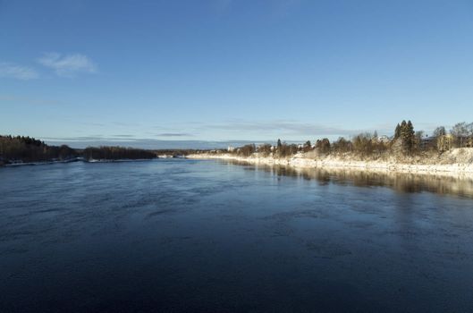 The River of Umeå, Sweden in early winter.