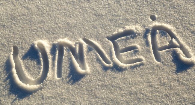 Umeå, Sweden Written in Snow.