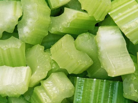 close up of diced cut celery food background