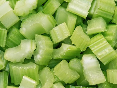 close up of diced cut celery food background