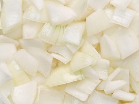 close up of diced cut onion food background