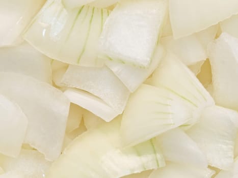 close up of diced cut onion food background