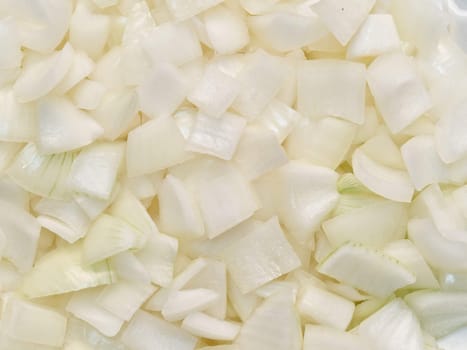 close up of diced cut onion food background