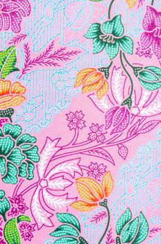 Colorful batik cloth fabric pattern or background