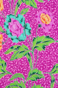 Colorful batik cloth fabric pattern or background