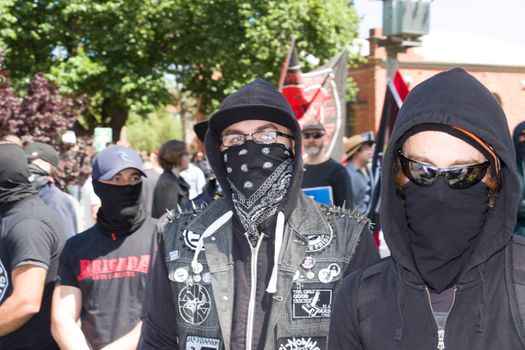 MELTON, VICTORIA/AUSTRALIA - NOVEMBER 2015: Anti Racism protesters violently clashed with reclaim australia groups rallying agsint Mulsim immigration.