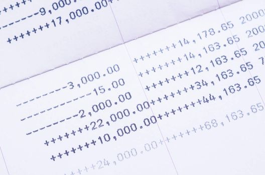 Close up book bank statement, passbook