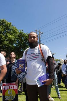 MELTON, VICTORIA/AUSTRALIA - NOVEMBER 2015: Anti Racism protesters violently clashed with reclaim australia groups rallying agsint Mulsim immigration.