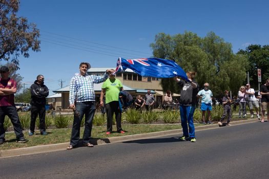 MELTON, VICTORIA/AUSTRALIA - NOVEMBER 2015: Anti Racism protesters violently clashed with reclaim australia groups rallying agsint Mulsim immigration.
