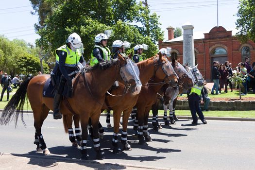 MELTON, VICTORIA/AUSTRALIA - NOVEMBER 2015: Anti Racism protesters violently clashed with reclaim australia groups rallying agsint Mulsim immigration.