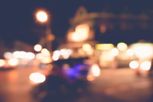 blurred city lights in the night, bokeh background, abstract background