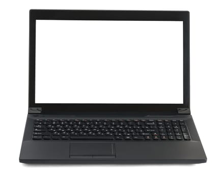 Laptop on isolated white background, front view