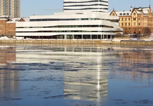 Downtown Umeå, Sweden in early winter.