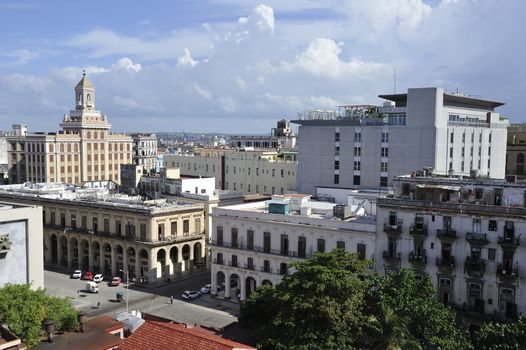 Havana, Cuba, August 2013.  Center of the city looks great in some parts: buildings renewed and streets are clean. Though in the neighborhood the houses are obsolete and dirty.