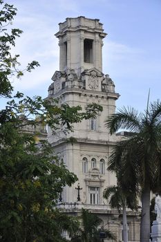 Center of the old Havana city in Cuba, view at the architectural monuments.