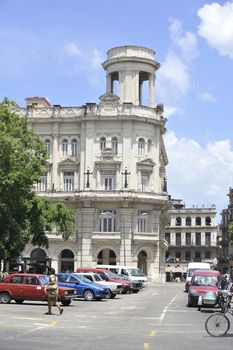 Havana, Cuba, AUGUST 2013. Center of the old Havana city in Cuba, view at the architectural monuments.