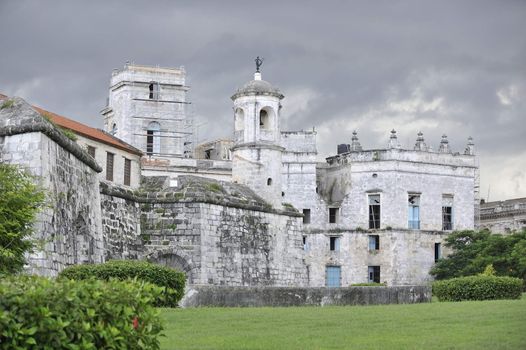 Center of the old Havana city in Cuba, view at the architectural monuments.