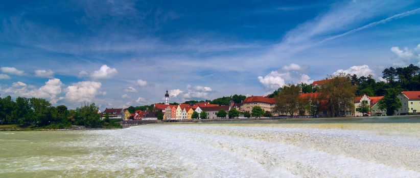 Panoramic view of German city of Landsberg am Lech