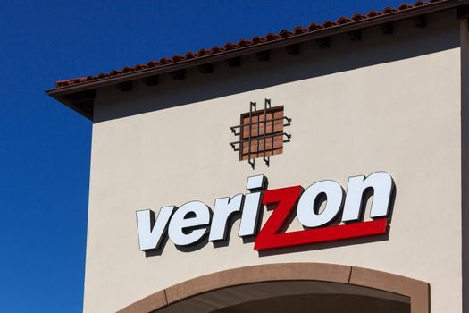 VALENCIA, CA/USA - NOVEMBER 11, 2015:  Verizon Wireless retail store. Verizon Wireless is a wholly owned subsidiary of Verizon Communications, Inc.