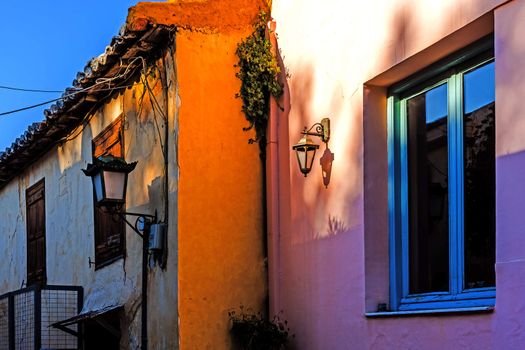 Small street in Plaka district, Athens, Greece