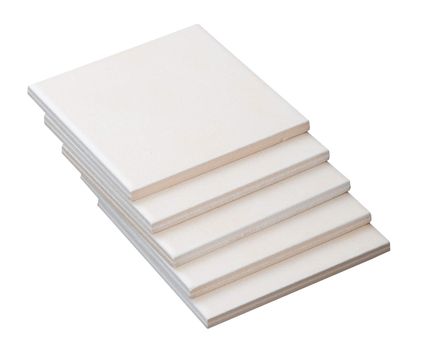 Stack of tiles on isolated white backround 