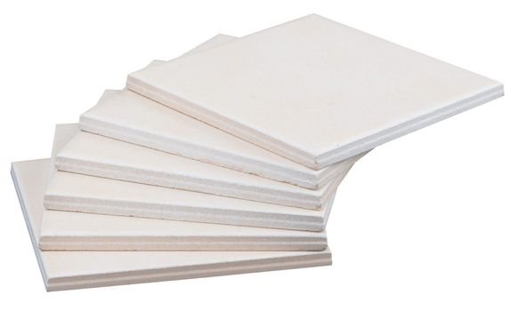 Pile of tiles on isolated white backround 