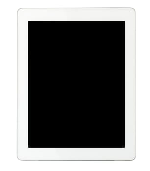 Tablet on isolated white background, close up view