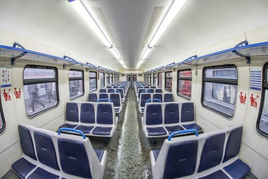 Interior of russian local train